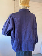 Load image into Gallery viewer, Yacco Maricard Blue Pintucked Cotton Boxy Top, size S/M (Brand size 2)