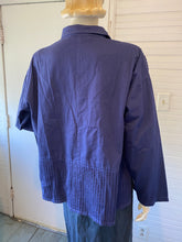 Load image into Gallery viewer, Yacco Maricard Blue Pintucked Cotton Boxy Top, size S/M (Brand size 2)