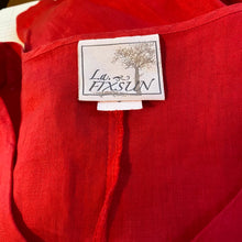 Load image into Gallery viewer, La Fixsun USA Red Linen Boxy Handkerchief Hem Top, size S
