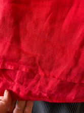 Load image into Gallery viewer, La Fixsun USA Red Linen Boxy Handkerchief Hem Top, size S