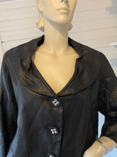 Load image into Gallery viewer, Ischiko by Oska Black Linen Boxy Jacket, size 8