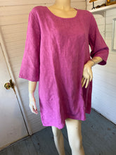 Load image into Gallery viewer, Bryn Walker Magenta Pink Linen A-Line Shift Dress/Tunic, size XS/S