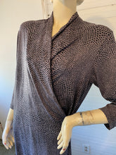 Load image into Gallery viewer, J McLaughlin Gray Abstract Dot/Animal Print Faux Wrap Dress, size M