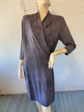 Load image into Gallery viewer, J McLaughlin Gray Abstract Dot/Animal Print Faux Wrap Dress, size M