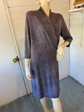 Load image into Gallery viewer, J McLaughlin Gray Abstract Dot/Animal Print Faux Wrap Dress, size M