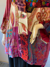 Load image into Gallery viewer, Soft Surroundings Pink Embroidered Patchwork Tapestry Unstructured Jacket, size XL