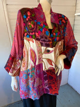 Load image into Gallery viewer, Soft Surroundings Pink Embroidered Patchwork Tapestry Unstructured Jacket, size XL