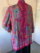Load image into Gallery viewer, Soft Surroundings Pink Embroidered Patchwork Tapestry Unstructured Jacket, size XL
