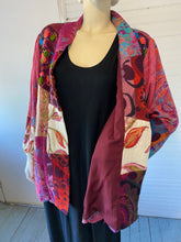 Load image into Gallery viewer, Soft Surroundings Pink Embroidered Patchwork Tapestry Unstructured Jacket, size XL