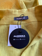 Load image into Gallery viewer, Alembika Canary Yellow Linen Short Sleeve Boxy Top, size M
