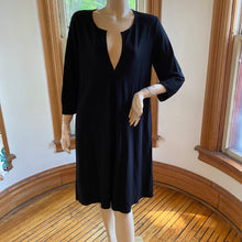 Load image into Gallery viewer, Eileen Fisher Three-Quarter Sleeve Black Rayon Blend Dress, size M