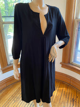 Load image into Gallery viewer, Eileen Fisher Three-Quarter Sleeve Black Rayon Blend Dress, size M