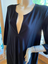 Load image into Gallery viewer, Eileen Fisher Three-Quarter Sleeve Black Rayon Blend Dress, size M