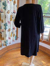 Load image into Gallery viewer, Eileen Fisher Three-Quarter Sleeve Black Rayon Blend Dress, size M