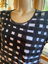 Load image into Gallery viewer, Rundholz Black Label Black/Gray/White Print Draped Stretch Cotton Dress, size M