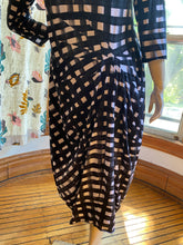Load image into Gallery viewer, Rundholz Black Label Black/Gray/White Print Draped Stretch Cotton Dress, size M