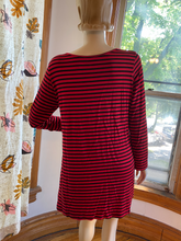 Load image into Gallery viewer, Comfy USA Red/Black Striped Knit Dress, size M
