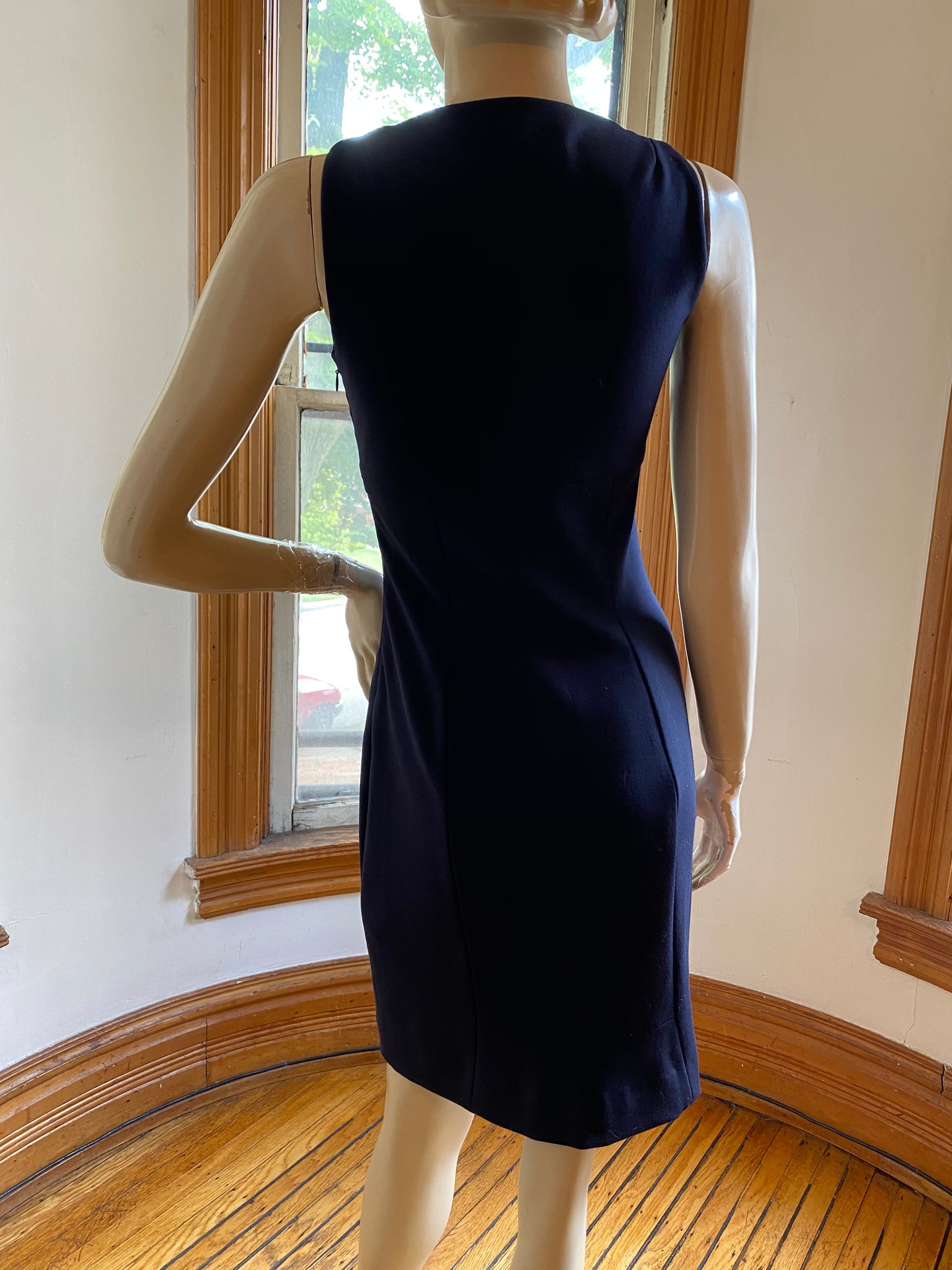 Ralph Lauren Black Label Sleeveless Dark Navy Blue Wool Fitted Dress, Christina Finn Style & Boutique Ralph Lauren Black Label Sleeveless Dark Navy Blue Wool Fitted Dress, Christina Finn Style & Boutique