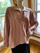 Load image into Gallery viewer, Asiatica Kansas City Asymmetrical Striped Linen Top, OSFM/one size (fits up to size L/XL)
