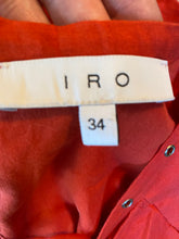 Load image into Gallery viewer, Iro Red Lace-Up Neckline &quot;Florine&quot; Top with Raw Hem/Trims, size S (French 34/US 2)
