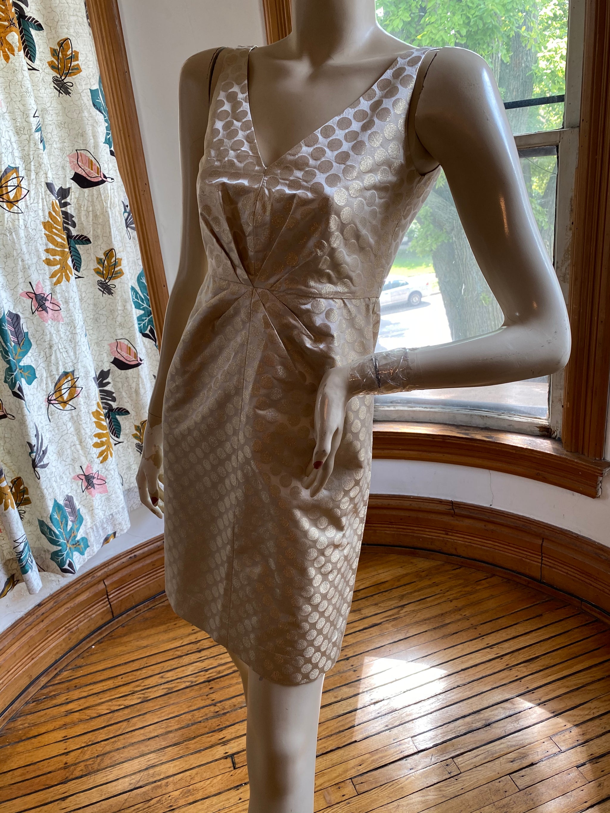 J. Crew Collection Gold Metallic Cocktail Dress, size XSP (extra small Christina Finn Style & Boutique J. Crew Collection Gold Metallic Cocktail Dress, size XSP (extra small Christina Finn Style & Boutique