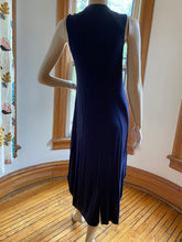 Load image into Gallery viewer, Karen Klein San Francisco Blue Sleeveless Knit Sculptural Maxi Dress, size M
