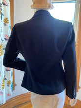 Load image into Gallery viewer, Anna Molinari Black Tailored Jacket with Gathered Front Detail, size M/L (Italian size 46)

