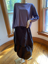 Load image into Gallery viewer, Spirithouse Long Shimmery Brown Striped Tiered Skirt, size S

