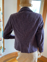 Load image into Gallery viewer, Vintage 1940s Purple Bouclé Tailored Jacket with Lace-Up Detail, size S/M

