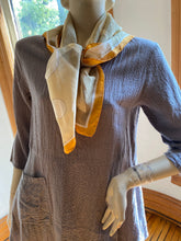 Load image into Gallery viewer, Grès Paris Gray/Ivory/Gold Geometric Print Scarf
