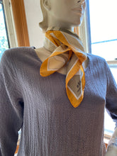 Load image into Gallery viewer, Grès Paris Gray/Ivory/Gold Geometric Print Scarf
