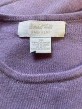 Load image into Gallery viewer, Marshall Field&#39;s Purple Cashmere Jewel Neck Pullover Sweater, size XS (PP)
