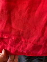 Load image into Gallery viewer, La Fixsun USA Red Linen Boxy Handkerchief Hem Top, size S
