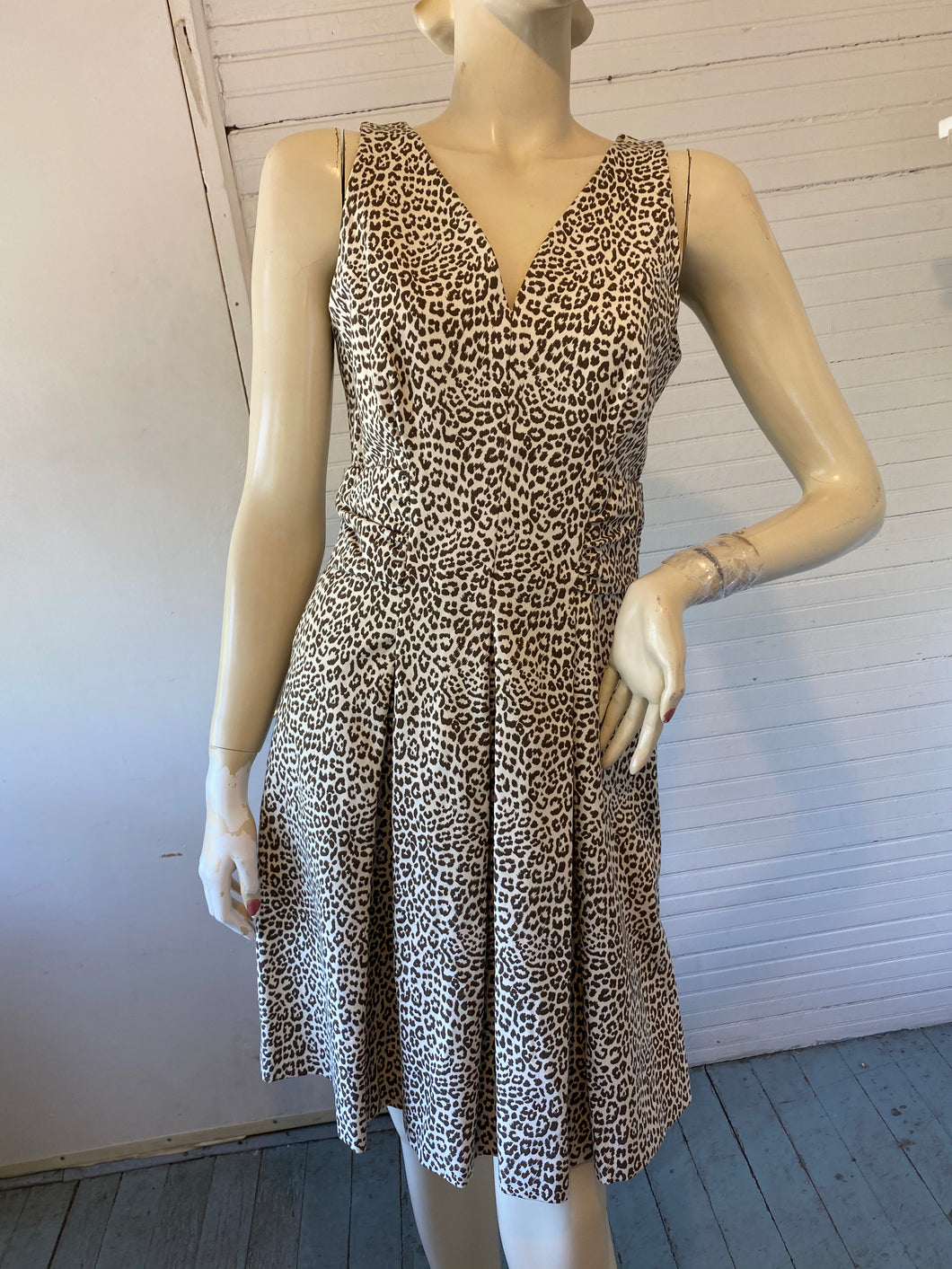 Issa London for Banana Republic Collection Fit-And-Flare Leopard Print Dress, size M (US 8)