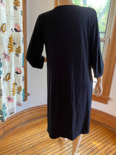Load image into Gallery viewer, Eileen Fisher Three-Quarter Sleeve Black Rayon Blend Dress, size M

